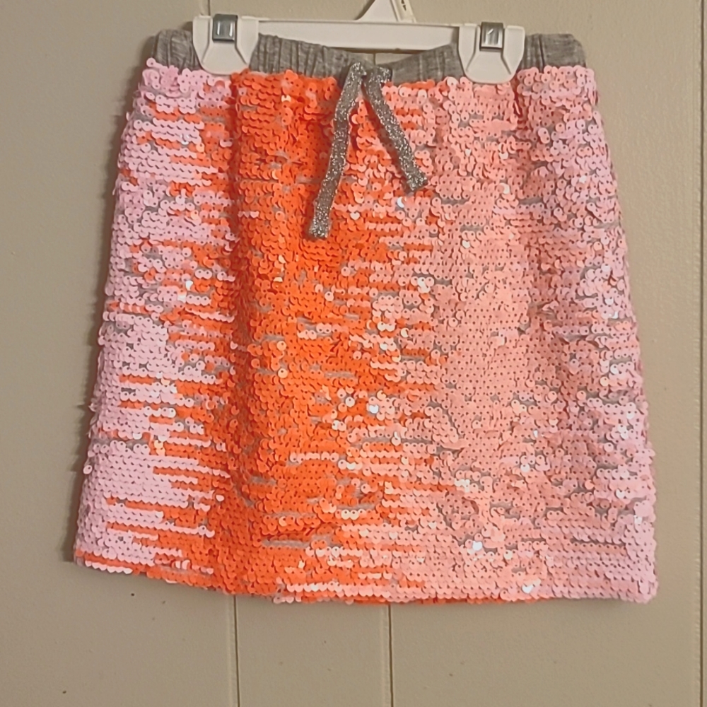 Coral and peach sequin skirt